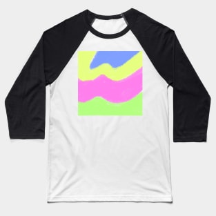 Green yellow pink watercolor art design Baseball T-Shirt